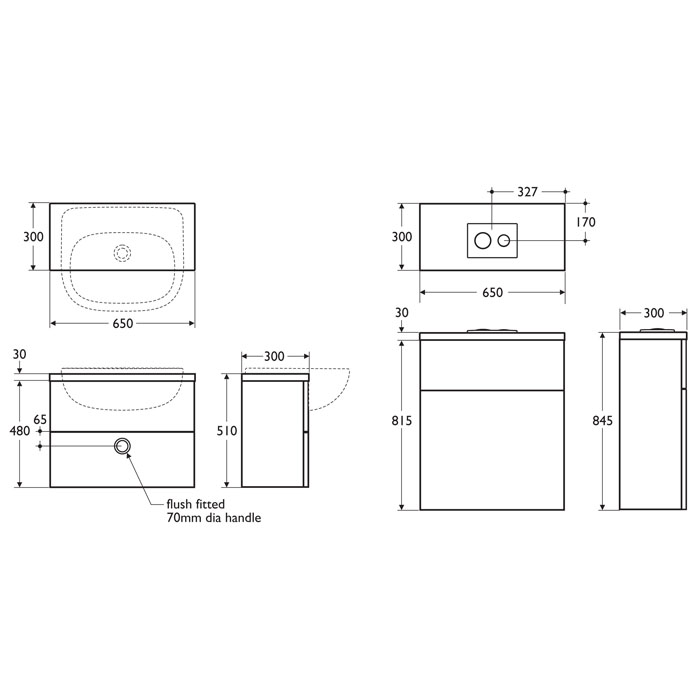 Ideal Standard Jasper Morrison Semi Countertop Basin Unit and/or WC Unit