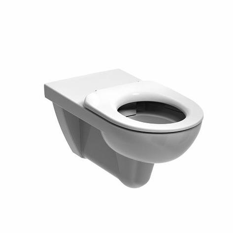 e100 Round RIMLESS Wall Hung WC pan, short projection
