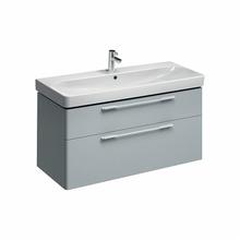 e500 Square 120cm Washbasin Unit, gloss grey