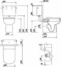 e500 Back to Wall WC pan with  seat