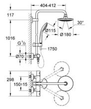  27296 27420 Euphoria Shower system wall Mounted
