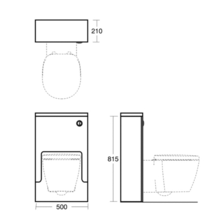 E6459 E6461 CONCEPT 210mm deep WC Unit, with cistern and push button, 