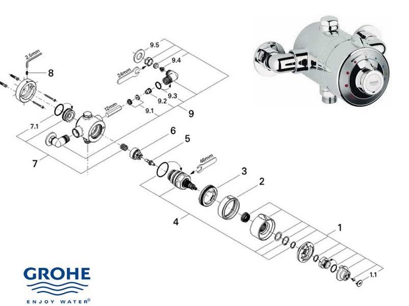 GROHE 34224 AVENSYS Modern Built in Shower Mixer