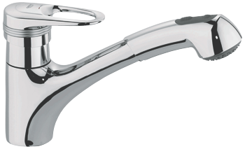 GROHE 33933 EUROPLUS Mixer with Extractable Handspray chrome