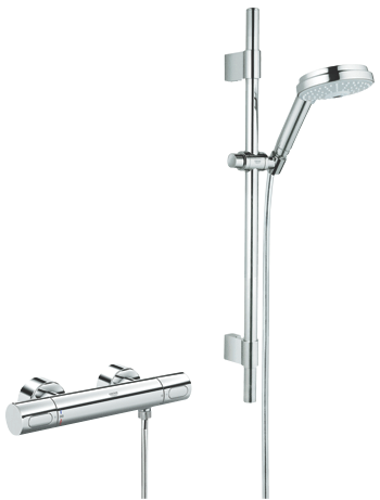 GROHE 34275 G3000 COSMO Exposed Thermostatic Shower Mixer (round) & RAINShower Kit