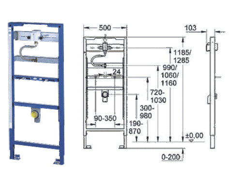 GROHE 38516 RAPID SL Urinal Frame