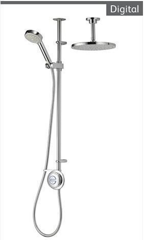 Aqualisa Quartz Digital Divert Exposed with Fixed & Adjustable Shower Heads