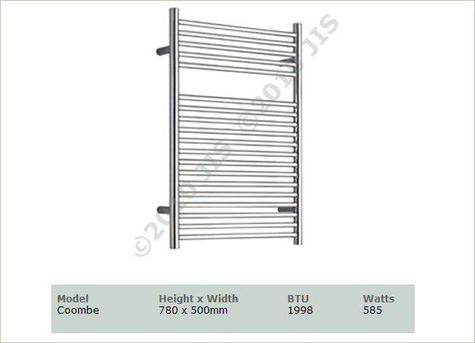 COOMBE Flat front towel rail, 