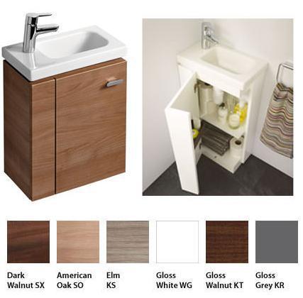 CONCEPT SPACE E0370 E0371  450 x 250mm Wall hung GUEST basin unit, 1 door 