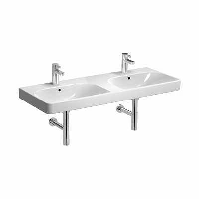 e500 Square 120cm Double Washbasin 2 taphole