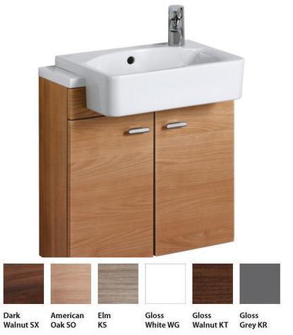 CONCEPT 600 x 210mm Wall hung basin unit, two doors