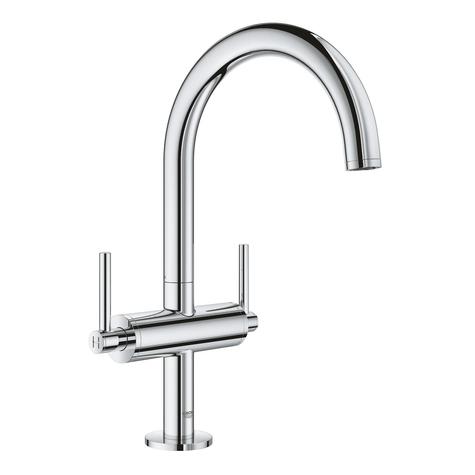 GROHE 21022003 ATRIO Basin Mixer, high, Swivel Spout, Push waste