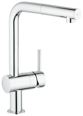 Grohe 32168 Minta L Spout Mixer, with pull outspray chrome