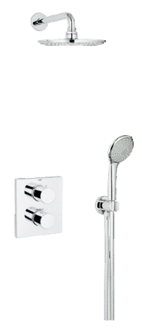 GROHE 34408 G3000 COSMO (square) with Rainshower 210mm Headshower & Handshower