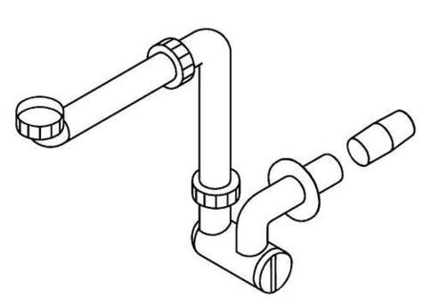 Ideal Standard Space saving waste pipe and trap Assembly for use with CONCEPT Wall hung furniture basin units