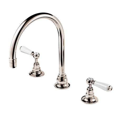 Barber Wilsons RCL6453 REGENT China Lever Basin Mixer, 3 Hole with swan neck