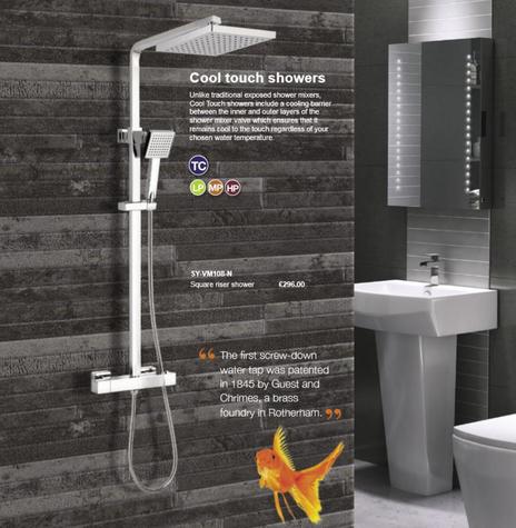 Synergy VM108 Square Cool Touch Riser Shower
