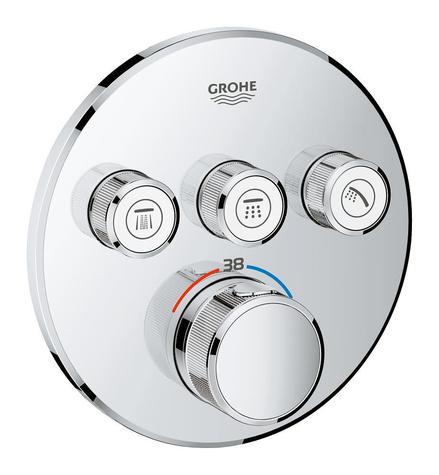 GROHE 29121000 Grohtherm SmartControl trimset 3 Outlets, Round, chrome