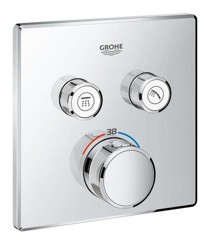 GROHE 29124000 Grohtherm SmartControl trimset 2 Outlets, Square, chrome