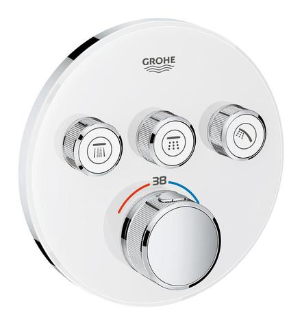 GROHE 29904LS0 Grohtherm SmartControl trimset 3 Outlets, Round, white