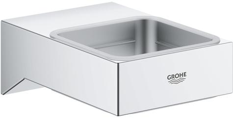 <font color=red>1 only </font>GROHE 40865 Selection Cube holder for glass/dish/dispenser, chrome