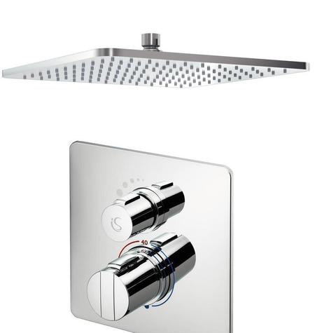 Ideal Standard A6721AA TONIC II square shower system and 300mm ceiling headshower, ** 1 only **