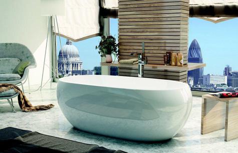 Synergy FSB308 Pebble Freestanding Bath White 