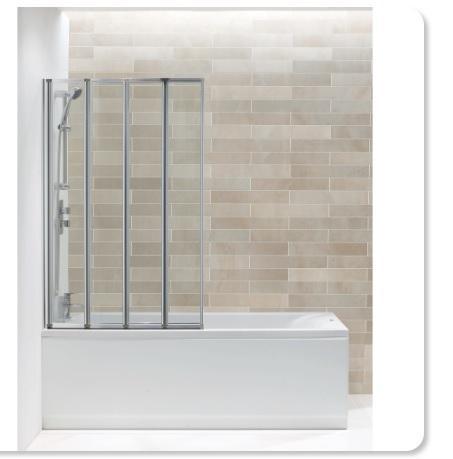 BERLET Ralus4 Panel Bath Screen Polished Silver