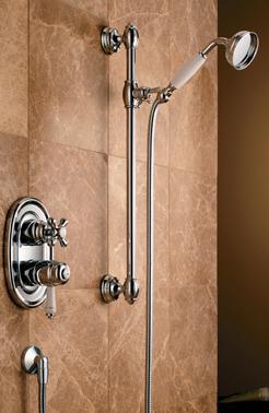 Ideal E3345AA Traditional Shower Set, Slide Rail, Thermostatic, Chrome