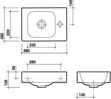 Clarice 58cm Washbasin 1 or 2 tapholes