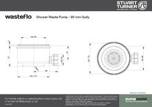 Stuart Turner Wasteflo Shower Waste Pump & 90mm Shower Gully Tray