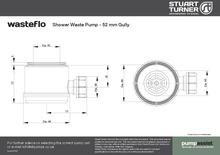 Stuart Turner Wasteflo Shower Waste Pump & 52mm Shower Tray Gully