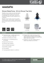 Stuart Turner Wasteflo Shower Waste Pump & 52mm Shower Tray Gully