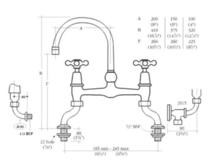 Barber Wilsons RCL1010 REGENT China Lever 1/2 inch Pillar Swivel Sink Mixer 