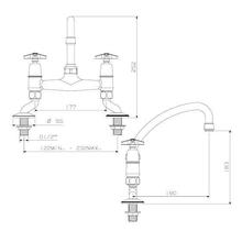 COBRA STAR 2 hole deck mounted Mixer, chrome