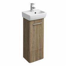 e100 36cm Handrinse Basin Unit, gloss white or ash grey wood