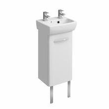 e100 36cm Handrinse Basin Unit, gloss white or ash grey wood