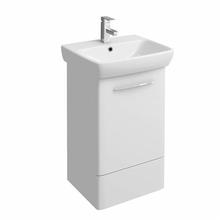 e100 50cm 55cm or 60cm Washbasin Unit, gloss white or grey ash wood