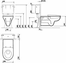 e100 Round Wall Hung WC pan, short projection