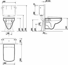 e100 Square Wall Hung WC pan