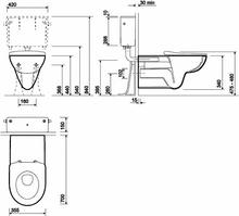 e100 Round RIMLESS Wall Hung WC pan, short projection