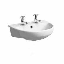 e100 Round Semi Recessed Basin 55cm x 44cm 1TH or 2TH