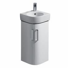 e200 32cm Corner Basin Unit, gloss grey or gloss white