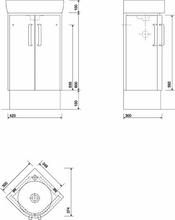 e200 32cm Corner Basin Unit, gloss grey or gloss white