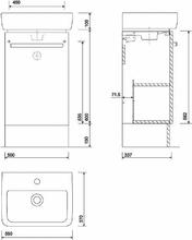 e200 55cm Washbasin Unit, gloss grey or gloss white