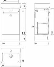 e200 60cm Handrinse Basin Unit, gloss grey or gloss white