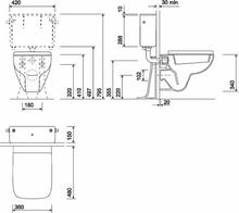 e200 Wall Hung WC pan with seat