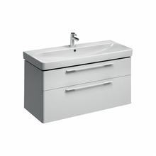e500 Square 120cm Washbasin Unit, gloss grey