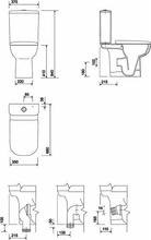 e500 RIMLESS Close Coupled WC pan and cistern,  with  seat