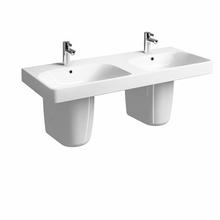 e500 Square 120cm Double Washbasin 2 taphole